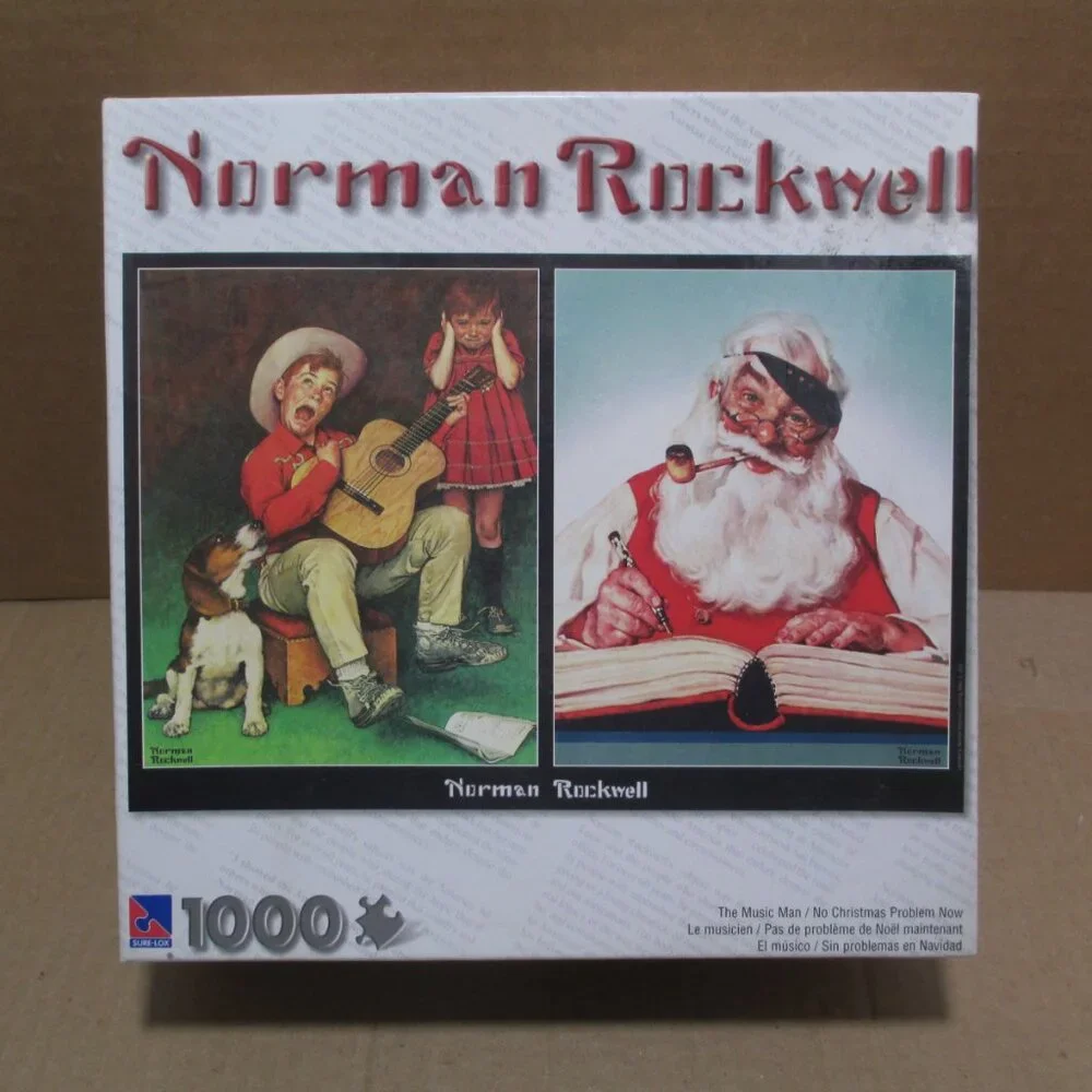 Norman Rockwell Christmas Puzzle Music Man Christmas Now 1000 Pc NEW SEALED - Picture 1 of 6